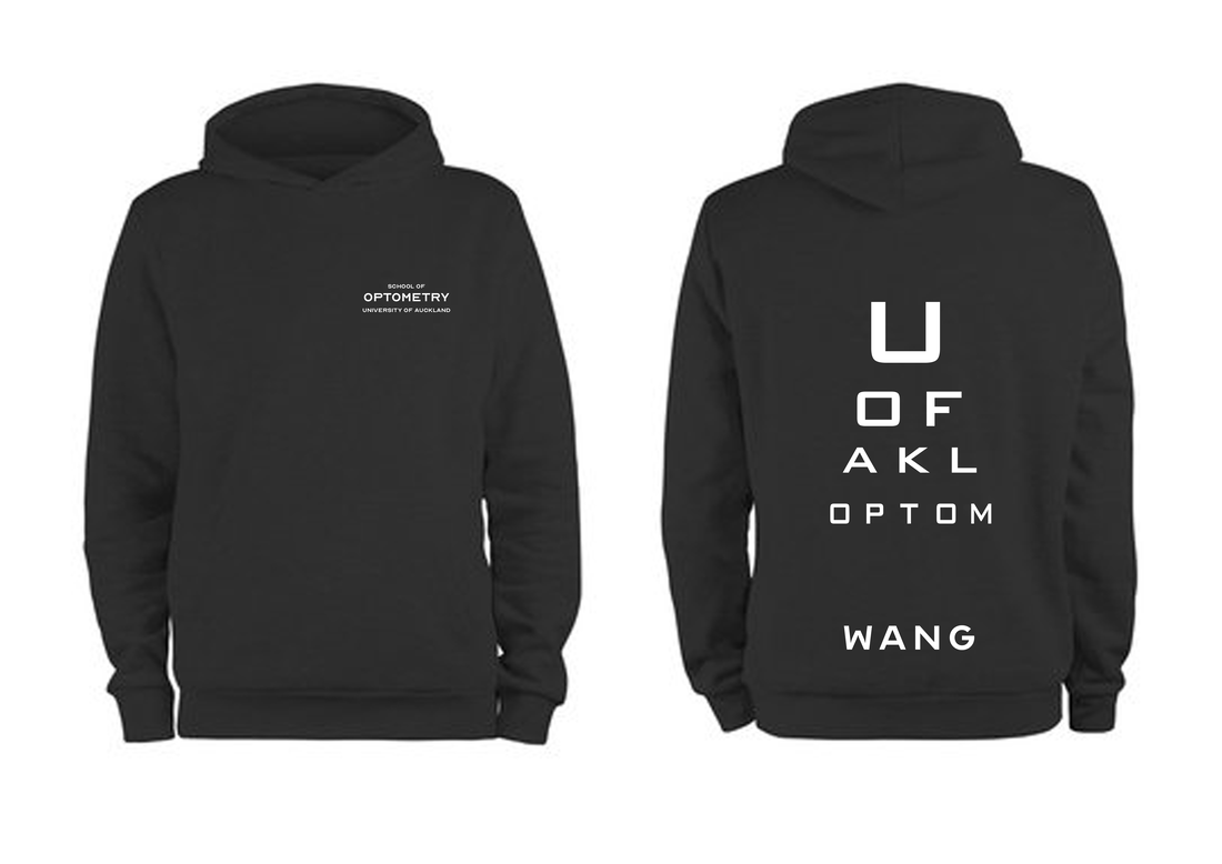 Picture shows front and back of a hoodie
